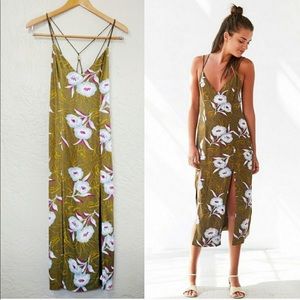 Silence + noise green floral print dress